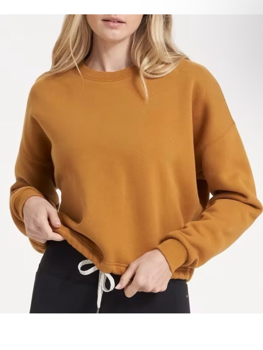 Vuori Restore Sweatshirt W Large Orange Crewneck Pullover Cropped